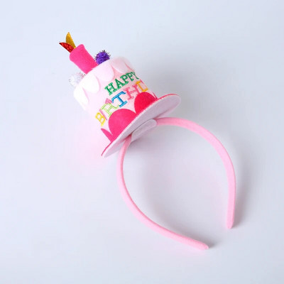 Všetko najlepšie k narodeninám, torta, sviečka, flitre, mäkké pierko, ružová a biela, čelenka s guľôčkami vlasov, čiapky, čiapky pre deti, narodeninovú oslavu, dekorácia, potreba