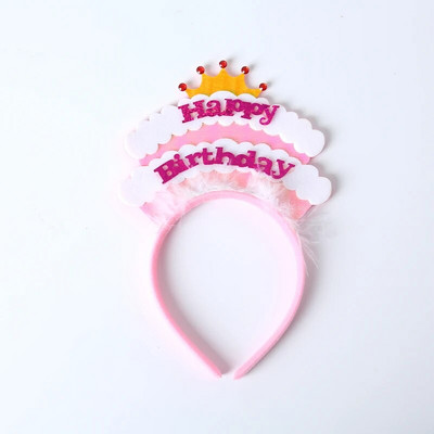 Všetko najlepšie k narodeninám, torta, sviečka, flitre, mäkké pierko, ružová a biela, čelenka s guľôčkami vlasov, čiapky, čiapky pre deti, narodeninovú oslavu, dekorácia, potreba