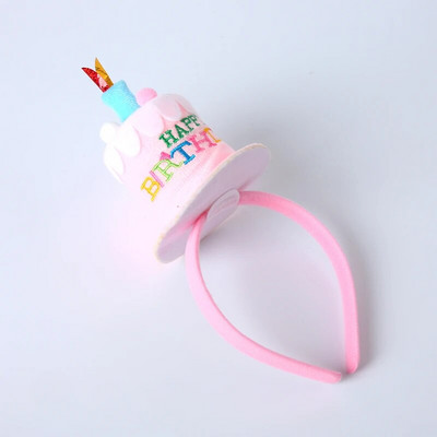 Všetko najlepšie k narodeninám, torta, sviečka, flitre, mäkké pierko, ružová a biela, čelenka s guľôčkami vlasov, čiapky, čiapky pre deti, narodeninovú oslavu, dekorácia, potreba