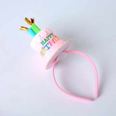 Všetko najlepšie k narodeninám, torta, sviečka, flitre, mäkké pierko, ružová a biela, čelenka s guľôčkami vlasov, čiapky, čiapky pre deti, narodeninovú oslavu, dekorácia, potreba