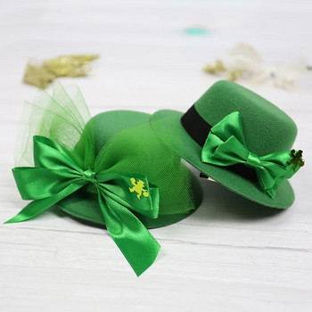 2024 Ιρλανδικό καπέλο μπόξερ τριφύλλι με φιόγκο πράσινο καπέλο για την ημέρα του Αγίου Πατρικίου Κεφαλή στολισμού γιορτινή προμήθειες Happy Irish Festival Party