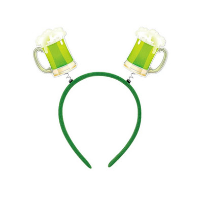 2024 m. Airijos boksininko skrybėlė Shamrock Bow Green Hat Šv. Patriko dienos galvos apdangalas Šventės dekoravimo reikmenys Linksmas Airijos festivalio vakarėlis