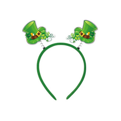 2024 m. Airijos boksininko skrybėlė Shamrock Bow Green Hat Šv. Patriko dienos galvos apdangalas Šventės dekoravimo reikmenys Linksmas Airijos festivalio vakarėlis