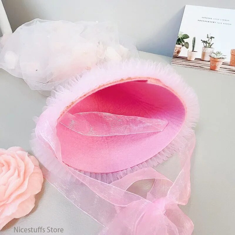 Su gimtadieniu, nėriniuota kepurė Baby Princesė ir mergaitė Veil Blizgučiai Vakarėlio kepuraitė Vakarėlis Dekoracija Skrybėlių rekvizitai Dušo dovanos Vaikiški galvos apdangalai