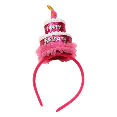 Születésnapi kalap Hajpánt Kétrétegű Születésnapi torta Lány Fiú Szép flitteres levél Géz Hajkarika fotó kellékek