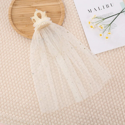 Mergaitės princesės karūnos kepurė galvos apdangalas su nėriniais siūlais Vaikams plaukų aksesuarai Gimtadienio vakarėlio galvos apdangalas dukros dovanos