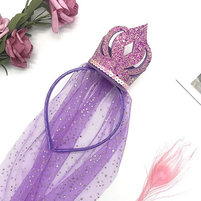 Mergaitės princesės karūnos kepurė galvos apdangalas su nėriniais siūlais Vaikams plaukų aksesuarai Gimtadienio vakarėlio galvos apdangalas dukros dovanos