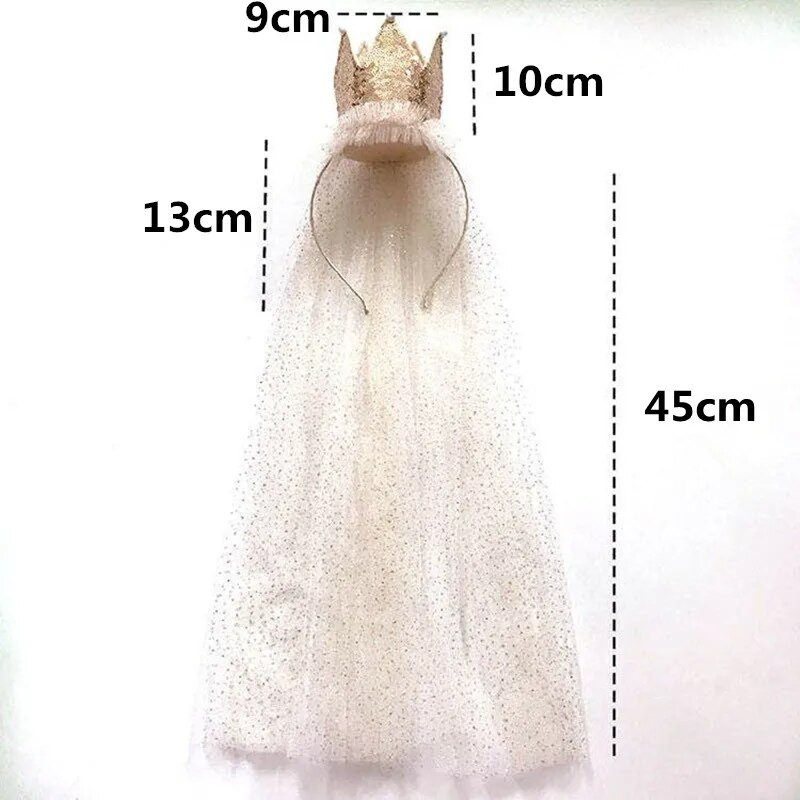 Mergaitės princesės karūnos kepurė galvos apdangalas su nėriniais siūlais Vaikams plaukų aksesuarai Gimtadienio vakarėlio galvos apdangalas dukros dovanos