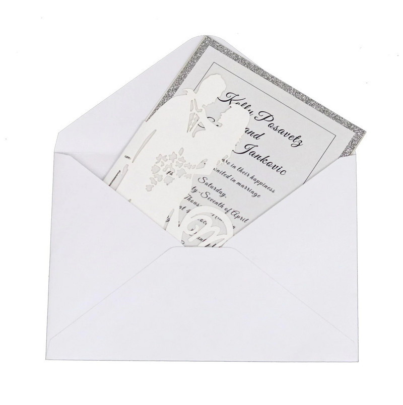 Pozivnica za vjenčanje u europskom stilu Valentinovo Delikatne pozivnice Pozivnica za romantično vjenčanje