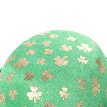 Patrick Day Зелена шапка Fedora Блестяща шапка с трилистник Ирландски национален празник Парти шапка Реквизит Шапка Карнавален аксесоар