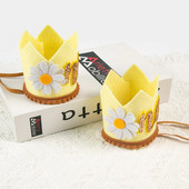 Plstená korunka Daisy Baby na 1. narodeniny, groovy, klobúčik s hippie prvú narodeninovú dekoráciu pre dievčatko, 1. narodeniny bábätka