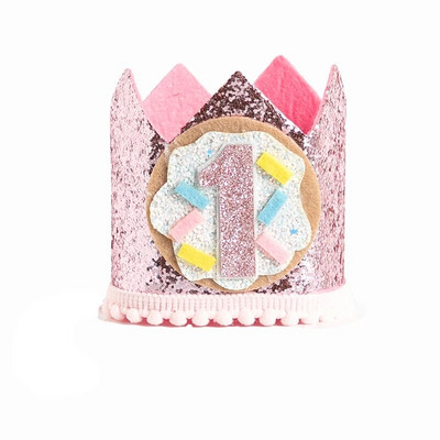 Üheaastase sünnipäevamütsi kroon 1. sünnipäeva kroonimütsid Printsess beebile Esimese sünnipäeva tüdrukule Baby Shower Peokaunistus