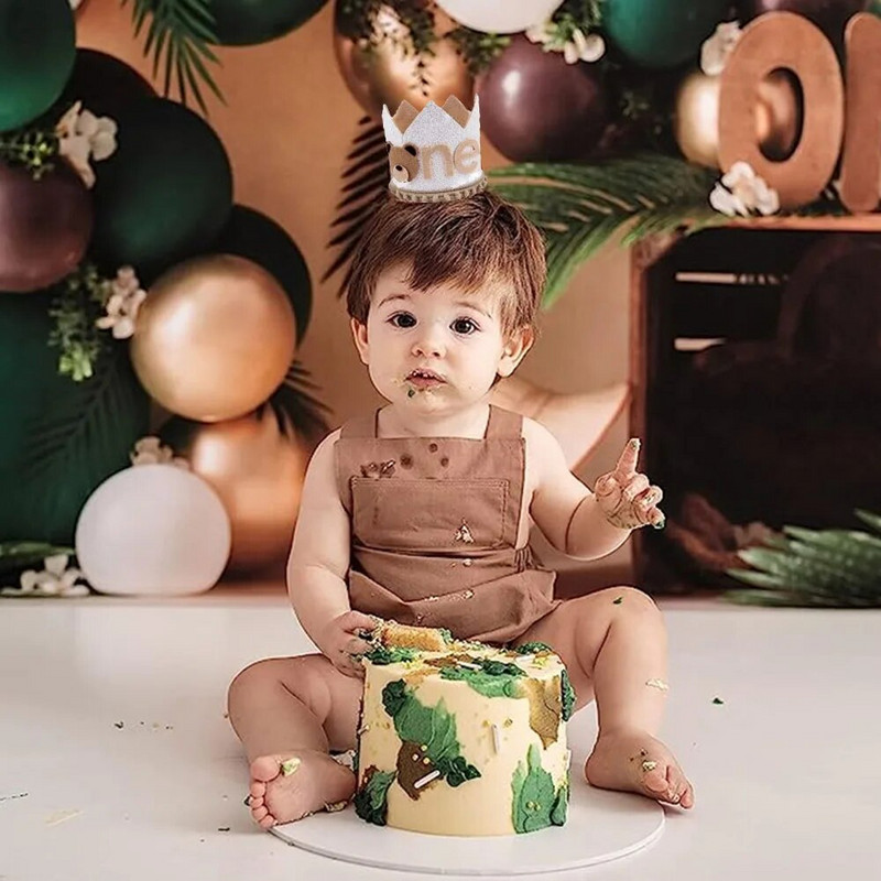 Pălărie pentru petrecerea unui an de naștere Coroana 1-a aniversare Coroană Pălării Prințesă pentru bebeluș Prima zi de naștere Fetă Decorare petrecere pentru Baby Shower