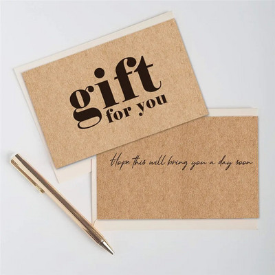 30Pcs "A Gift for You" Kraft Paper Card for Supproting Small Business Card Enterprise Store Благодарствени картички Сватбен подарък Декор