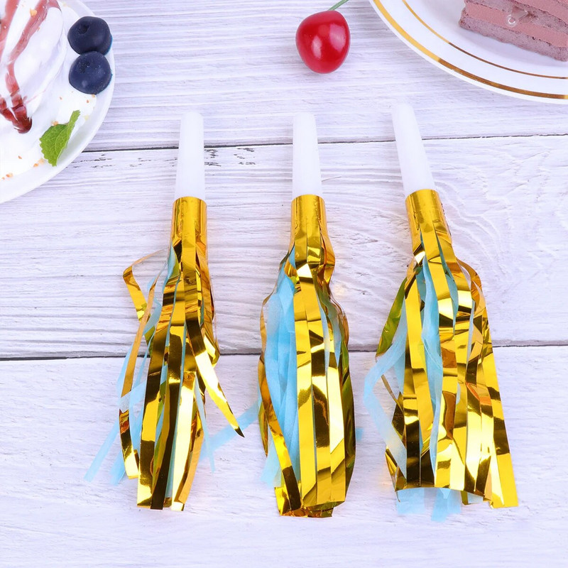 12 vnt. Vakarėlio pūtiklis Vakarėlio ragas su kutais vakarėlio triukšmadariai Muzikiniai pūtimai Švilpimas Kalėdų Vaikų gimtadienio vakarėliui Dovanos