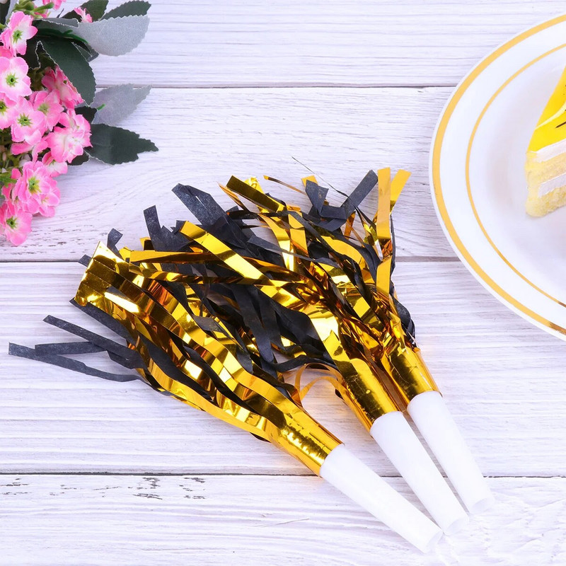 12 vnt. Vakarėlio pūtiklis Vakarėlio ragas su kutais vakarėlio triukšmadariai Muzikiniai pūtimai Švilpimas Kalėdų Vaikų gimtadienio vakarėliui Dovanos