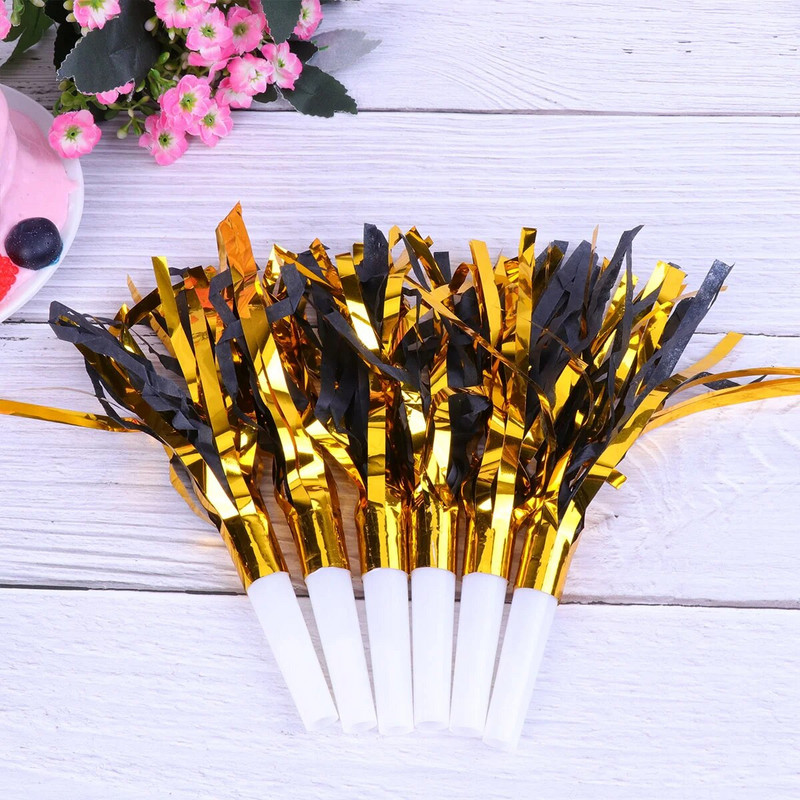 12 vnt. Vakarėlio pūtiklis Vakarėlio ragas su kutais vakarėlio triukšmadariai Muzikiniai pūtimai Švilpimas Kalėdų Vaikų gimtadienio vakarėliui Dovanos