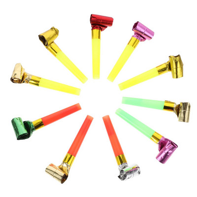 10 τεμ. Party Blowouts Horns Noise Makers Παιδικές σφυρίχτρες Cheering Props Μπομπονιέρες γενεθλίων Προμήθειες (διάφορα χρώματα)