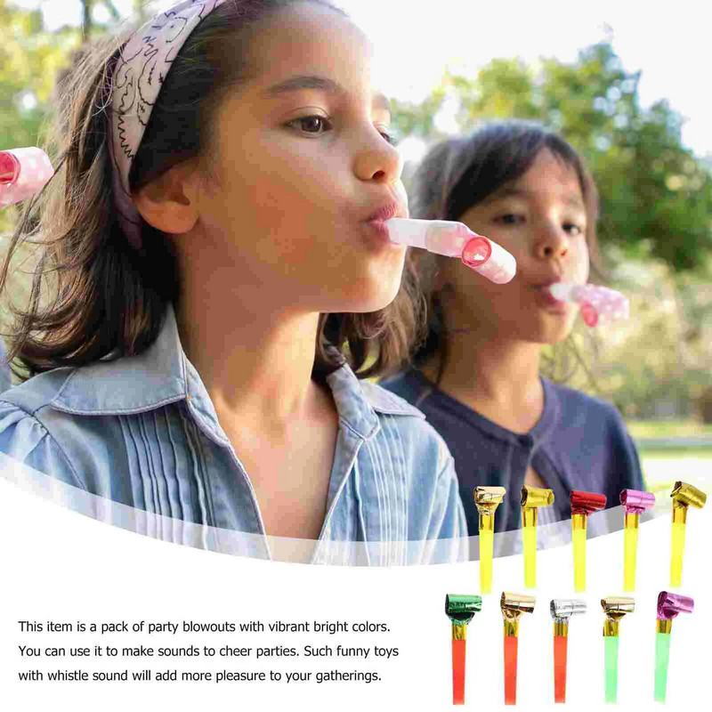 10 τεμ. Party Blowouts Horns Noise Makers Παιδικές σφυρίχτρες Cheering Props Μπομπονιέρες γενεθλίων Προμήθειες (διάφορα χρώματα)