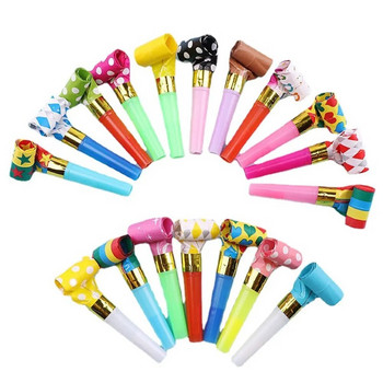 30PCS Цветни свирки Играчка Забавна играчка Детски духащ дракон Whistle Blow Roll Toys Бебешки парти игри Подаръци за рожден ден Играчка за малко дете