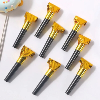 100 gab. Smieklīgi ballītes svilpes Zelta sudraba svilpes Bērnu Dzimšanas dienu ballītes Dekorācijas piederumi Trokšņu veidotāju Rotaļlietas Labuma somas