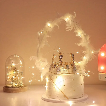 1M 2M 3M 5M Χάλκινο σύρμα LED Φώτα χορδών Λειτουργεί με μπαταρία Φωτισμός διακοπών Fairy Garland Για Διακόσμηση γαμήλιου πάρτι Χριστουγέννων