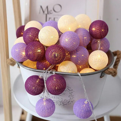 LED svjetla Pamuk Ball Fairy String Light Božićni blagdanski ukrasi Ins Decoration Bedroom Mala žica u boji Trepćuća svjetla