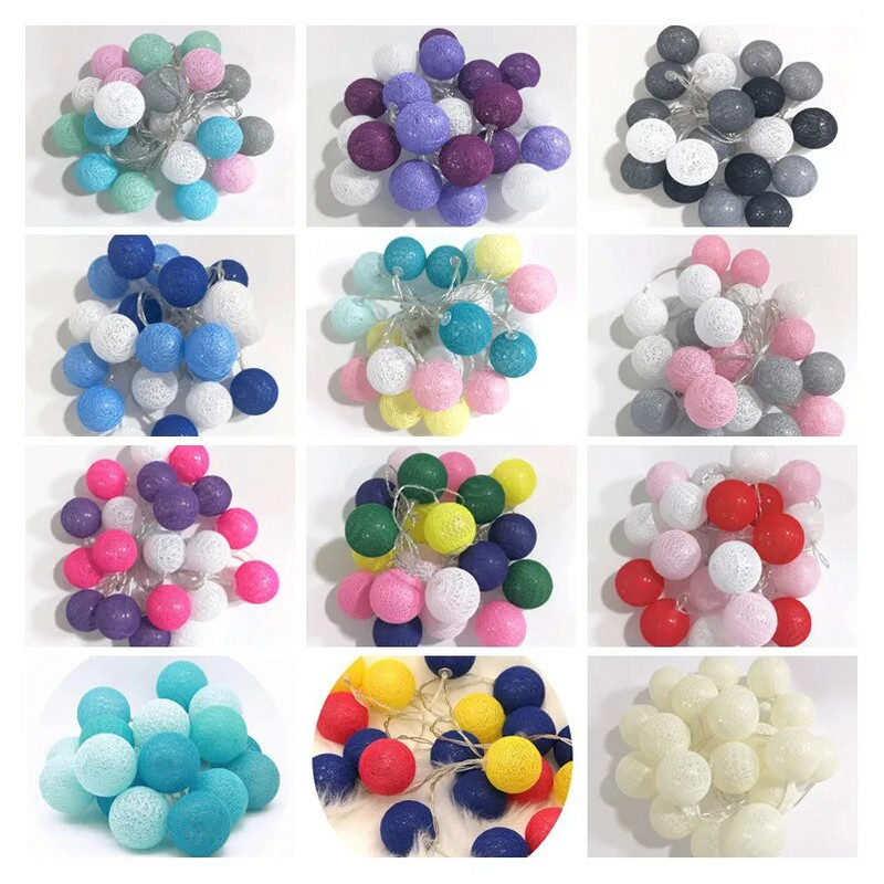 LED svjetla Pamuk Ball Fairy String Light Božićni blagdanski ukrasi Ins Decoration Bedroom Mala žica u boji Trepćuća svjetla
