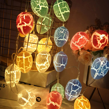 Behogar 9,84 фута 20 LED цветни великденски напукани яйца Орнамент Фея Струнни светлини за домашна градина Вътрешни външни парти декорации