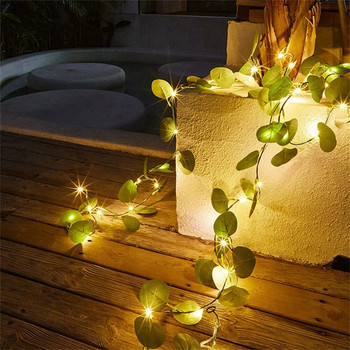 2M 20 LED Πράσινα Φωτάκια String Τεχνητά φυτά Φωτάκια Νεράιδας Κήπος Γιρλάντα Διακοσμητικό Κρεμαστό Φωτιστικό για Χριστουγεννιάτικη διακόσμηση δωματίου