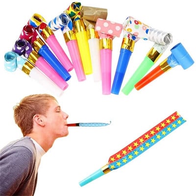 10PCS Blowout Long Nose Whistle Party Noise Generator Cheerleading Team Cheer Up Prop Προμήθειες για πάρτι γενεθλίων Δώρα διακοπών TMZ