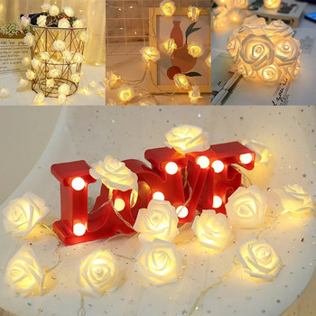 3M 20 LED Rose String Lights Λειτουργεί με μπαταρία Flower Garland Fairy Lights Διακόσμηση Χριστουγεννιάτικου πάρτι γάμου