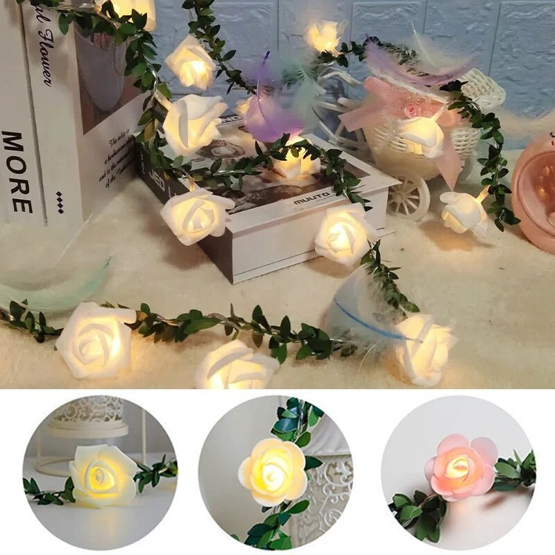 10/20 LED svjetleći nizovi Svjetleći vijenci u obliku ruže Led svjetla za svatove, rođendane, dnevne sobe, zidni ukrasi