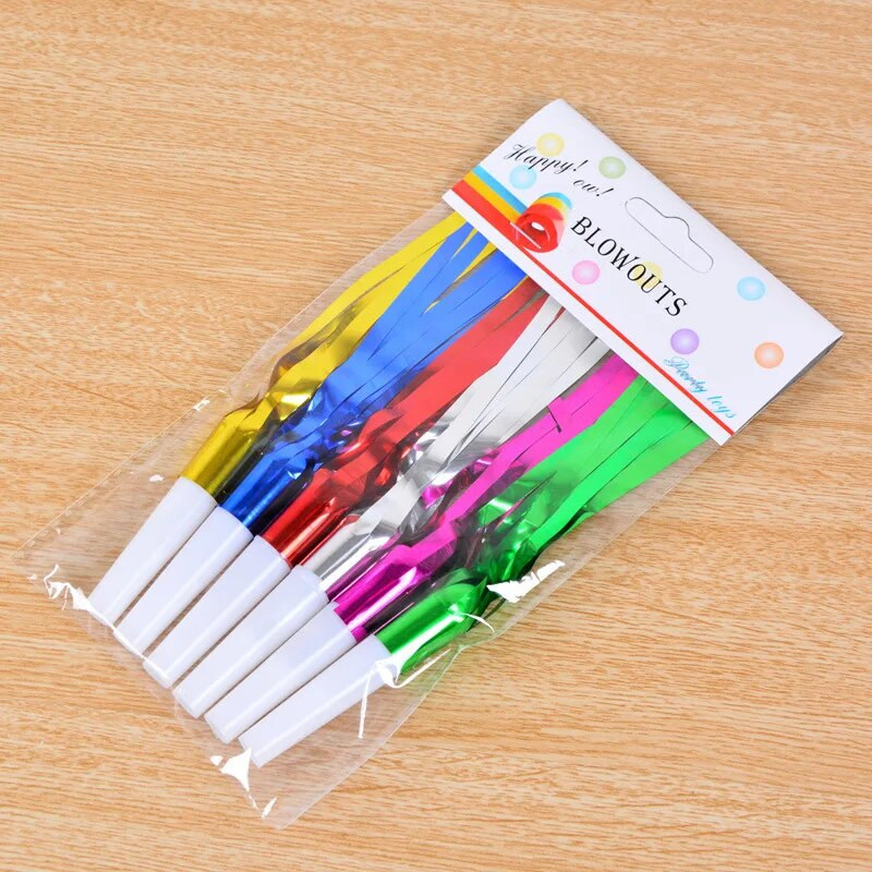 6kom/pak. Smiješne rese za zabavu, puhalice, zviždaljke, pokloni za dječje rođendane, pribor za ukrašavanje, igračke za buku, torbice