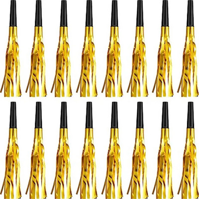 24Pc Gold Noise Makers Blowouts Whistles Noise Maker Whistle Glitter Μεταλλικά κρόσσια Noise Makers Μπομπονιέρες Προμήθειες Παιδικό Παιχνίδι