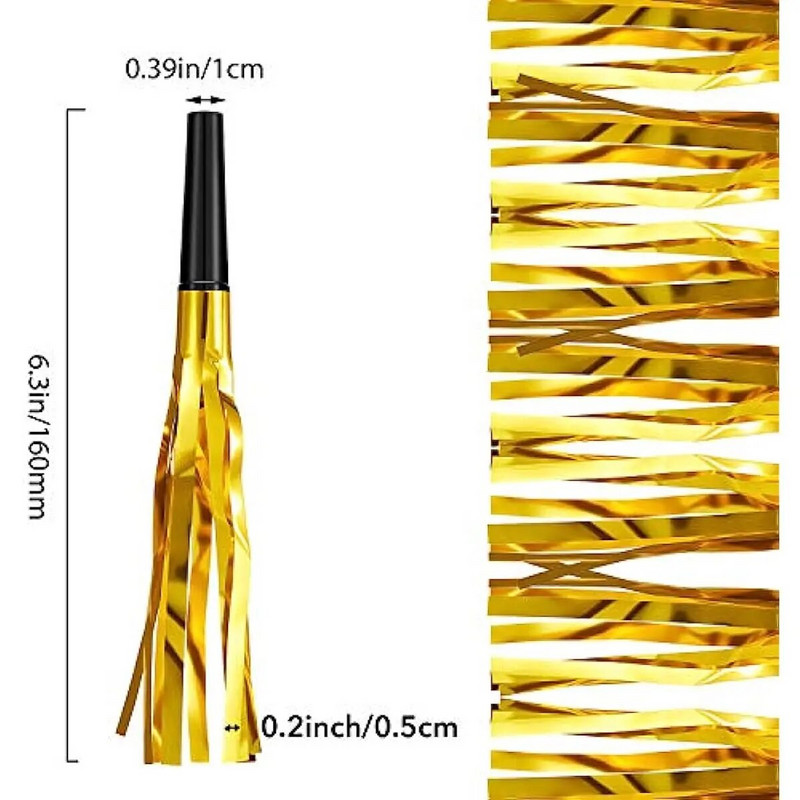 24 buc. Producători de zgomot din aur Fluieruri Fluieruri Producător de zgomot Fluier sclipici Metalic Produse de zgomot cu franjuri Rechizite pentru favoruri de petrecere Jucărie pentru copii