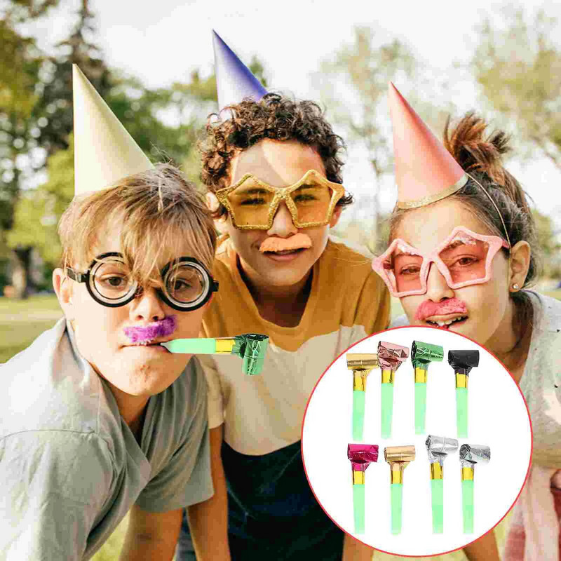 100 vnt. vakarėlių pūtimo ragų triukšmadarių festivalio pūtimai švilpuko vakarėlio pūtimo triukšmadarių smūgiai