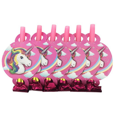 12db/tétel Új stílusú Mermaid téma Rajzfilm Sípok Party Blowing Dragon Blowout Baba születésnapi parti kellékek és dekoráció