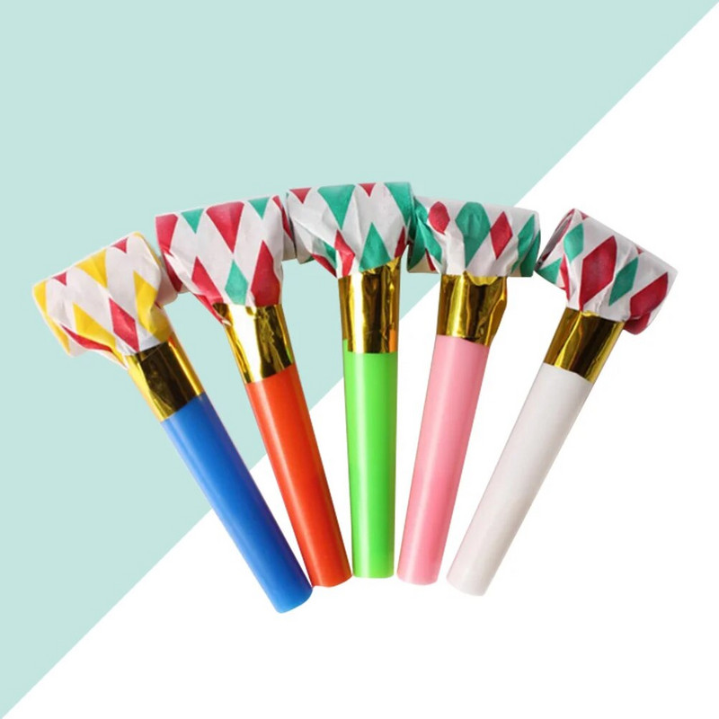 10 vnt. Vakarėlio pūtimo ragai Triukšmo kūrėjai Vaikai Švilpukai Džiaugsmo rekvizitai Gimtadienio vakarėliui skirti reikmenys (atsitiktinės spalvos)