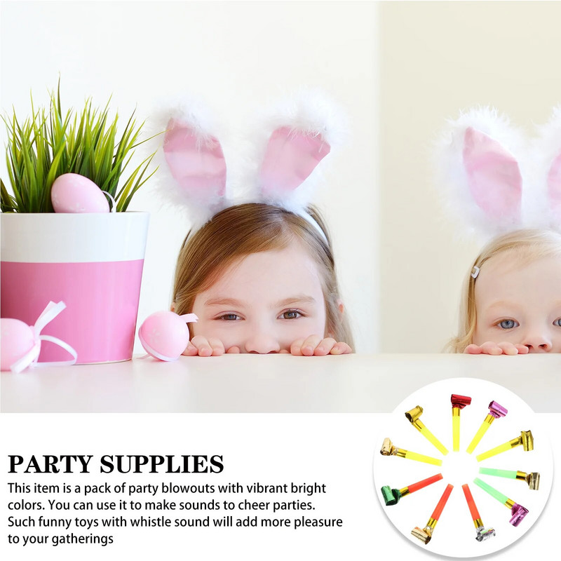 10 vnt. Vakarėlio pūtimo ragai Triukšmo kūrėjai Vaikai Švilpukai Džiaugsmo rekvizitai Gimtadienio vakarėliui skirti reikmenys (atsitiktinės spalvos)