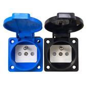 Negru Albastru Impermeabil Franch Germania Priză de siguranță pentru industrie 16A 250V Capac CE Impermeabil rezistent la praf Conector de alimentare Priză AC