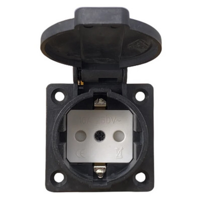 Negru Albastru Impermeabil Franch Germania Priză de siguranță pentru industrie 16A 250V Capac CE Impermeabil rezistent la praf Conector de alimentare Priză AC