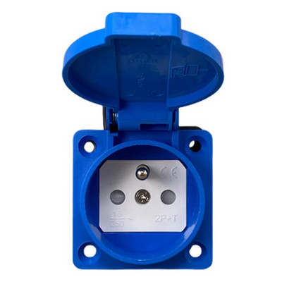 Negru Albastru Impermeabil Franch Germania Priză de siguranță pentru industrie 16A 250V Capac CE Impermeabil rezistent la praf Conector de alimentare Priză AC