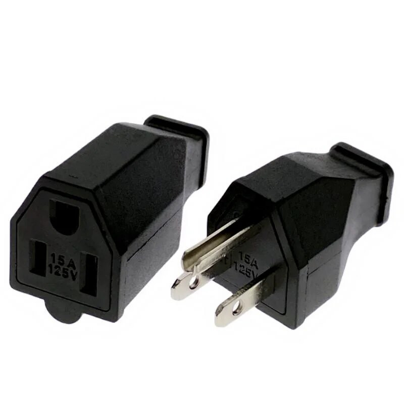 Negru 15A 125V NEMA 5-15P/5-15R SUA Canada Japonia Mexic 3 pini mufa cablaj detașabil mufa industrială masculină mușcă de alimentare