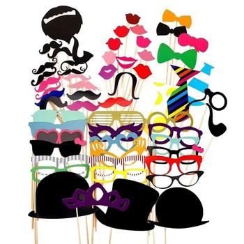 Διακόσμηση γάμου Photo Booth Props DIY γυαλιά για χείλη μουστάκι Team Bride Groom Mrs Mrs Bridal Shower Decor Hen Party Supplies