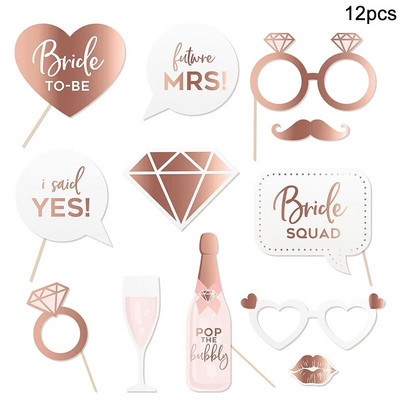 Διακόσμηση γάμου Photo Booth Props DIY γυαλιά για χείλη μουστάκι Team Bride Groom Mrs Mrs Bridal Shower Decor Hen Party Supplies