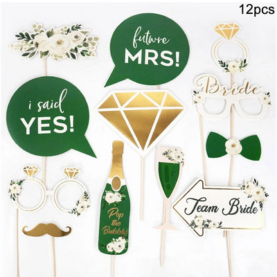 Διακόσμηση γάμου Photo Booth Props DIY γυαλιά για χείλη μουστάκι Team Bride Groom Mrs Mrs Bridal Shower Decor Hen Party Supplies