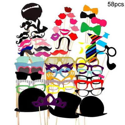 Διακόσμηση γάμου Photo Booth Props DIY γυαλιά για χείλη μουστάκι Team Bride Groom Mrs Mrs Bridal Shower Decor Hen Party Supplies