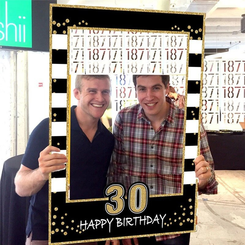 16. 21. 30. 40. 50. 60. rođendan Rekviziti okvira kabine za fotografije JEDNOGODIŠNJAKA Dekoracije za rođendanske zabave Rekviziti kabine za fotografije odraslih