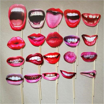 20Pcs/Set Adult Funny Usne Mouth DIY Photobooth Reps Wedding Decorations DIY Photo Booth Birthday Party Wedding Decorations